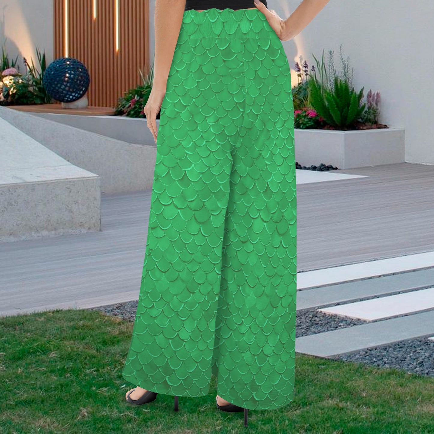 arielbottomgreen. wide leg pants