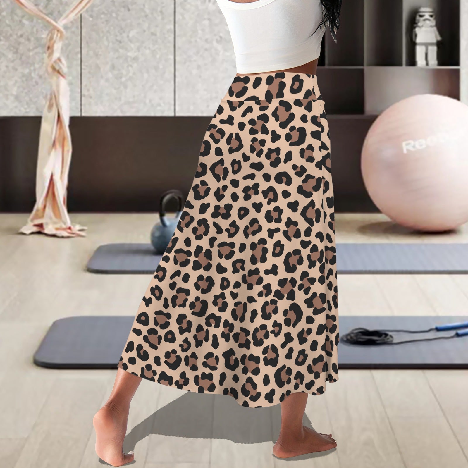 leopard. midi skort