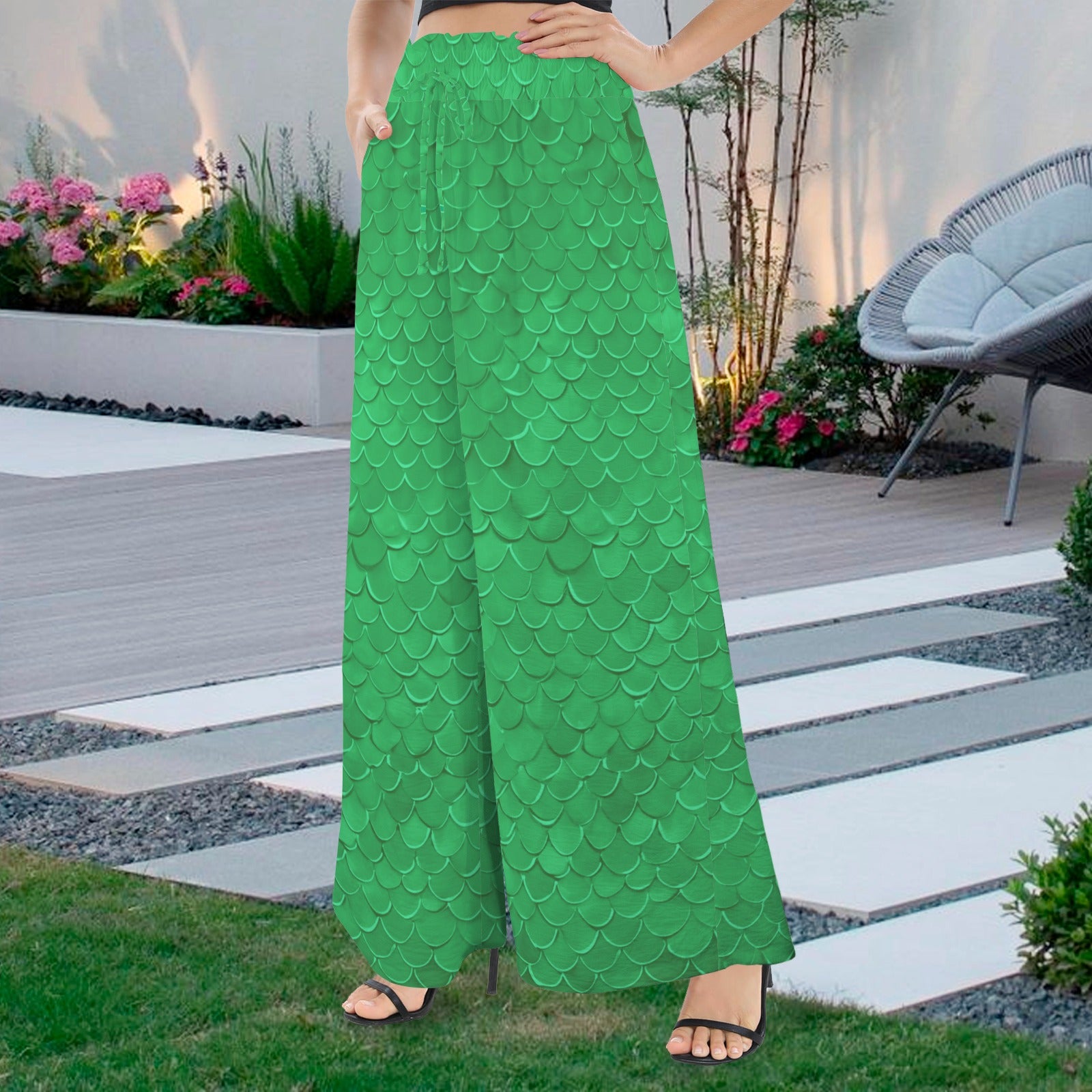 arielbottomgreen. wide leg pants