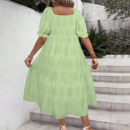 tianalotuslightgreen. smock midi