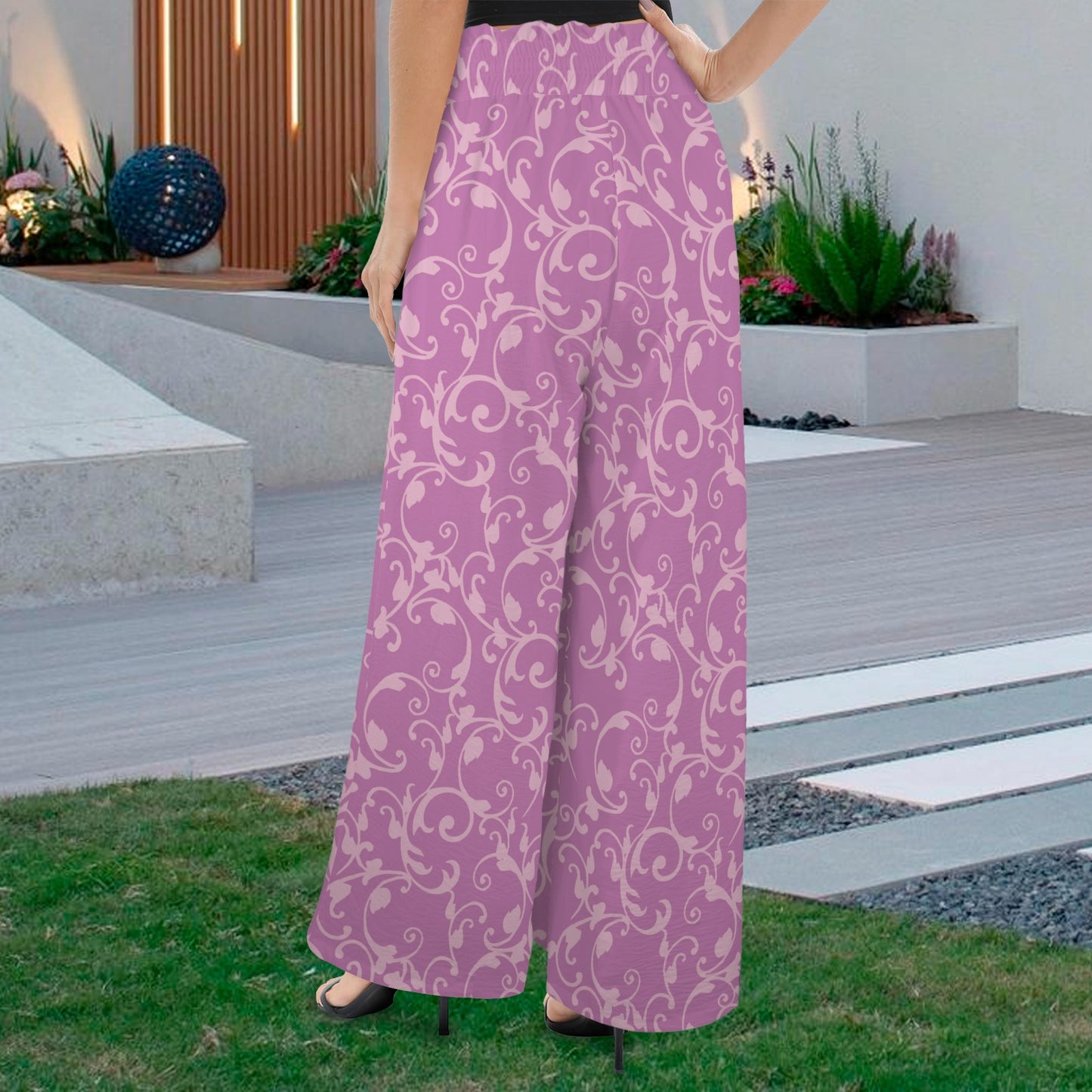 rapunzelswirlpurple. wide leg