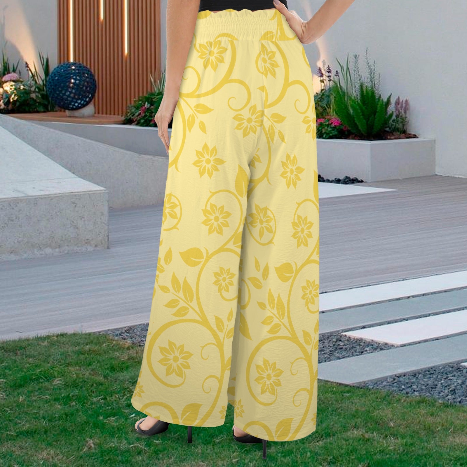 snowyellowswirl. wide leg