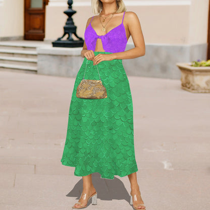 arielpt. tie midi dress