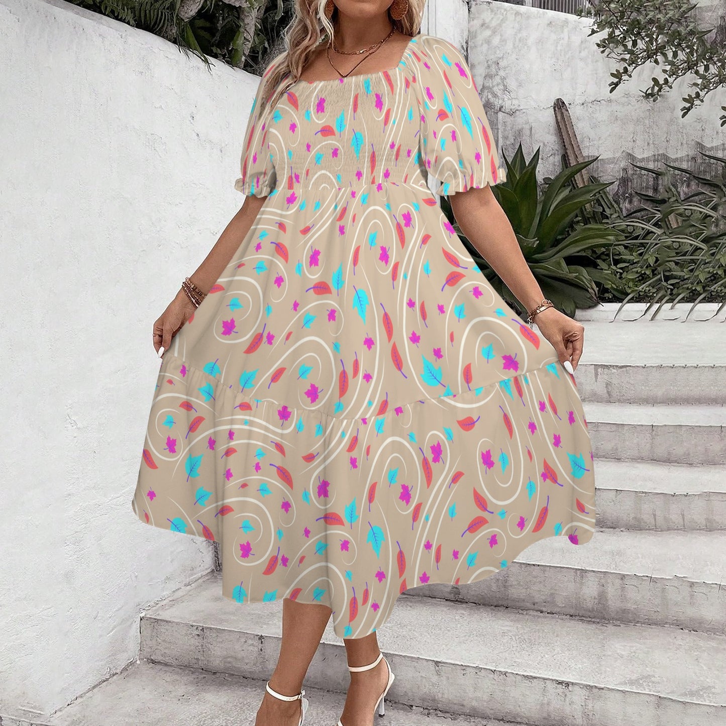 pocahontasswirlcolor. smock midi