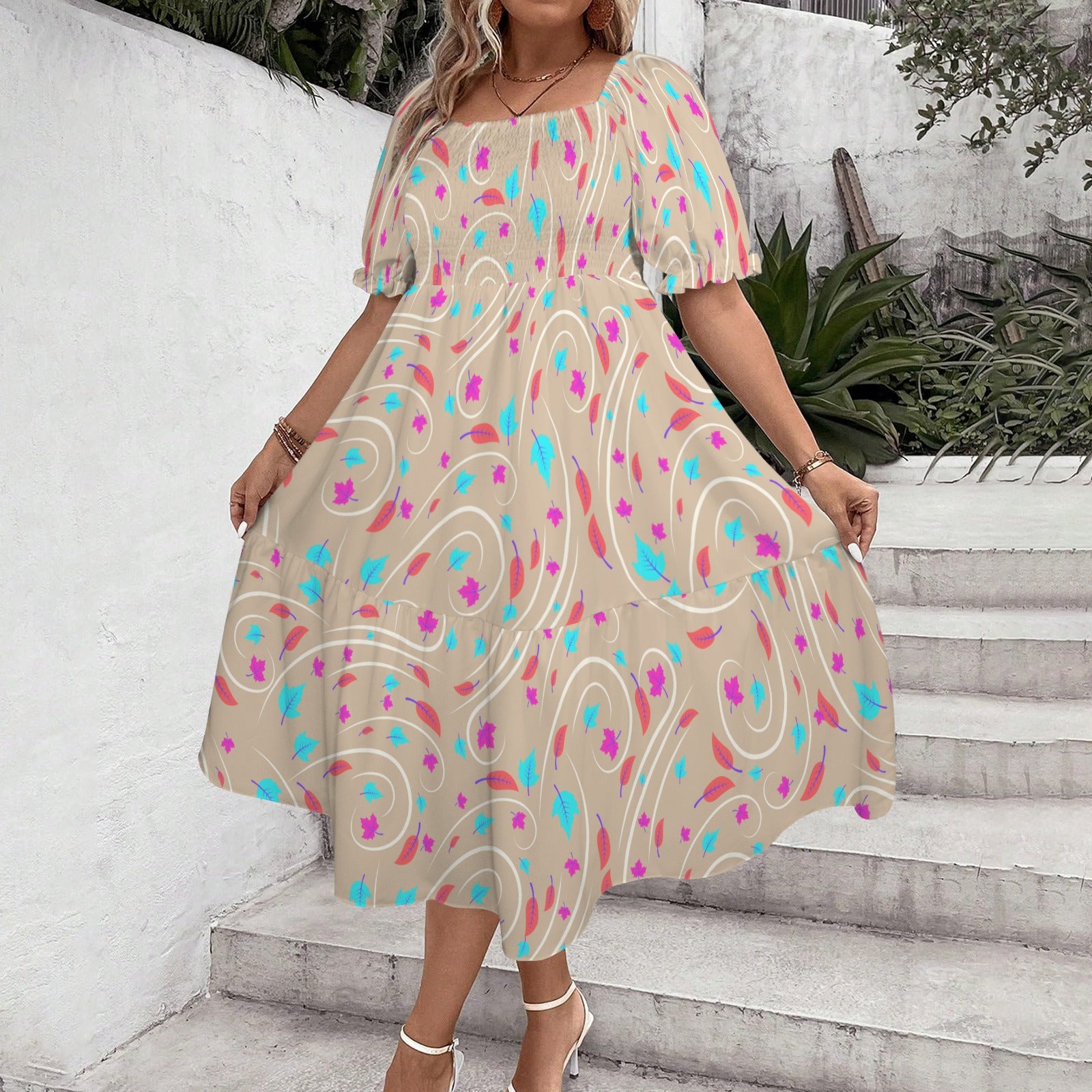 pocahontasswirlcolor. smock midi