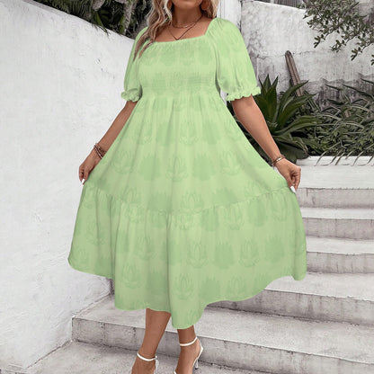 tianalotuslightgreen. smock midi