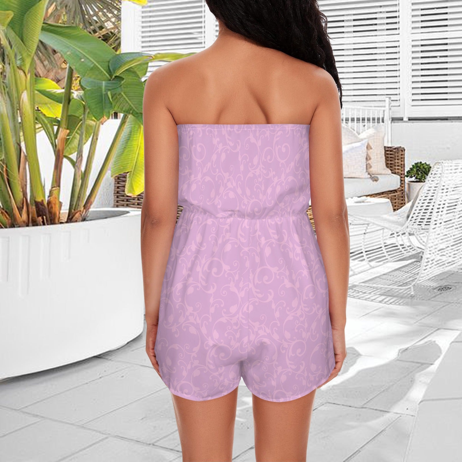 rapunzelswirllilac. romper strapless