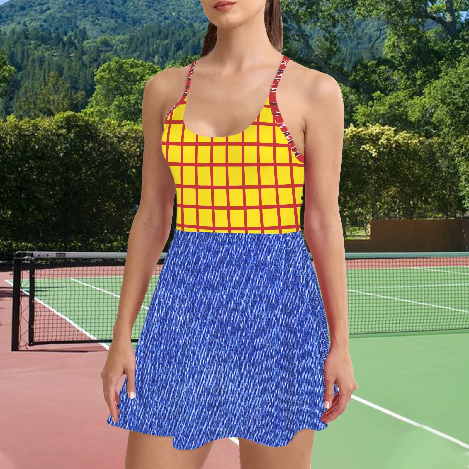 Sheriff Open Back Flare Skirt Active Dress