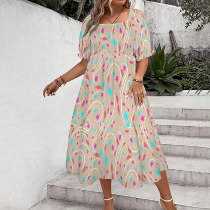 pocahontasswirlcolor. smock midi