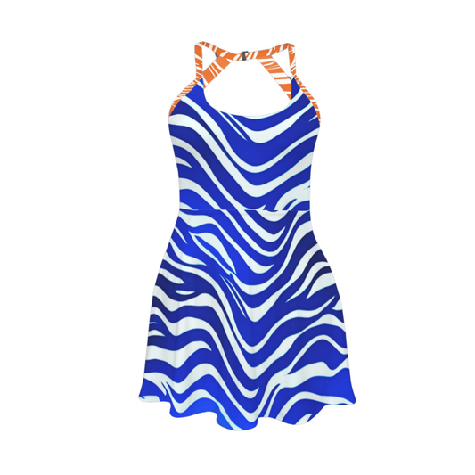 A. Soka Open Back Flare Skirt Active Dress