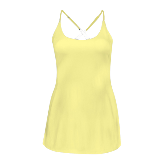 Almost There Yellow Criss Cross Back Active Dress