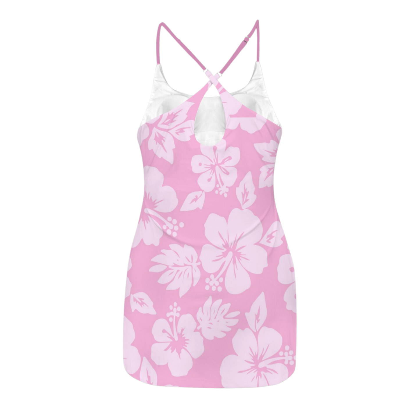 Angel Hibiscus Criss Cross Back Active Dress