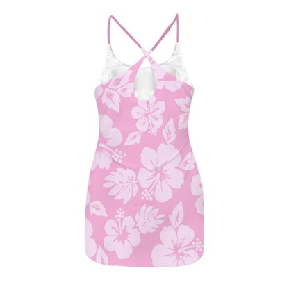 Angel Hibiscus Criss Cross Back Active Dress