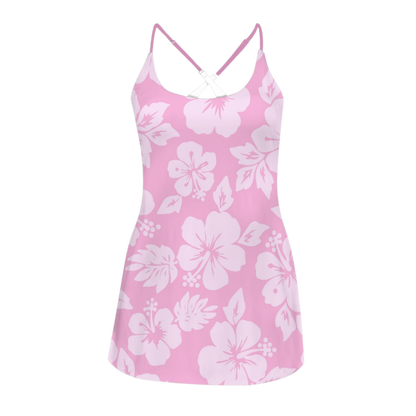 Angel Hibiscus Criss Cross Back Active Dress