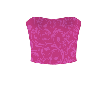 Anna Magenta Swirl Crop Tube Top