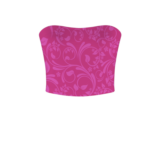 Anna Magenta Swirl Crop Tube Top