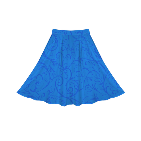 Aurora Blue Swirl Midi Skirt
