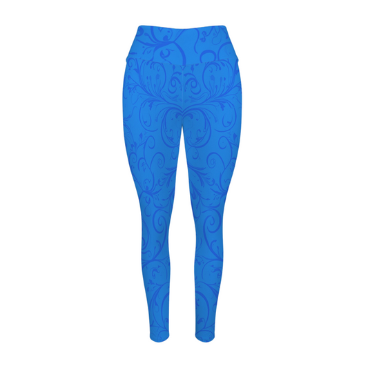 Aurora Blue Bow Yoga Leggings