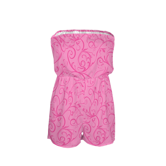 Aurora Swirl Strapless Romper