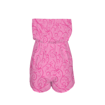 Aurora Swirl Strapless Romper