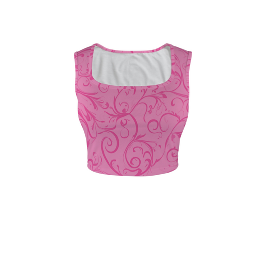 Aurora Swirl Square Neck Crop Top