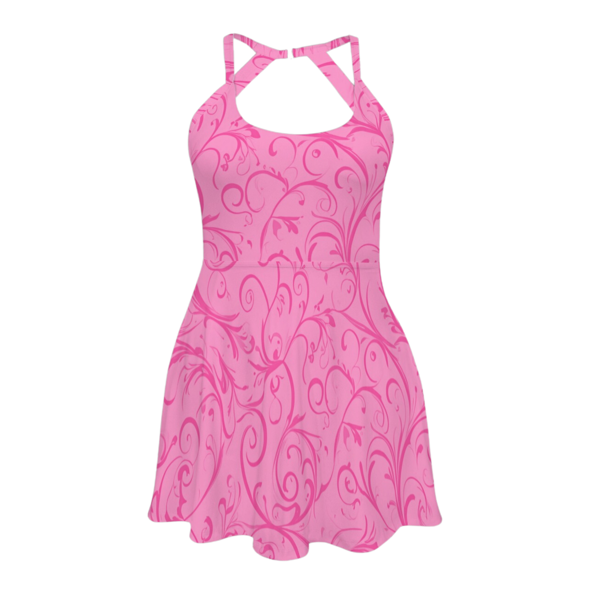 open back active dress Plus Size ProStretch Open Back Sports Dress in Black, Size 3X,