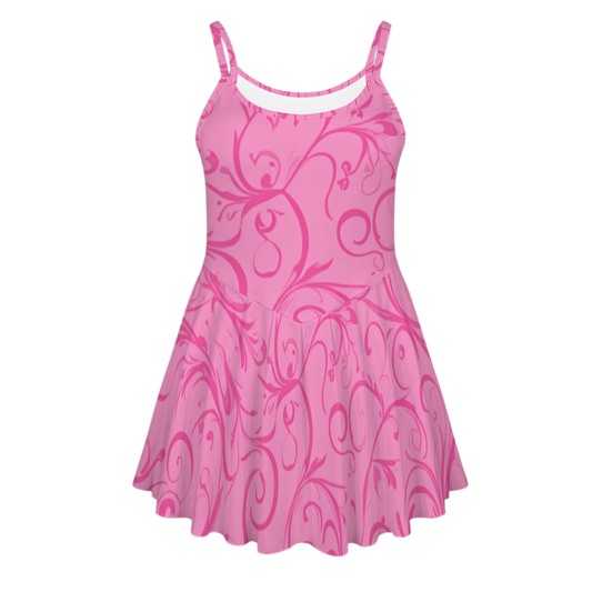 Aurora Swirl Pleat Skirt Active Dress