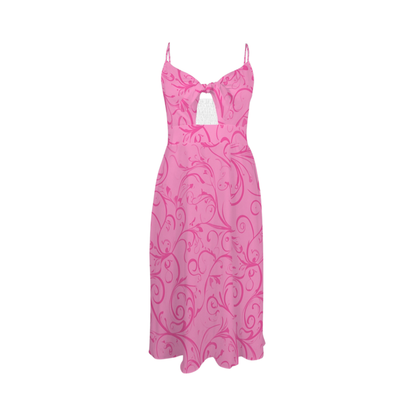 Princess Swirl Print Sexy Slit Midi