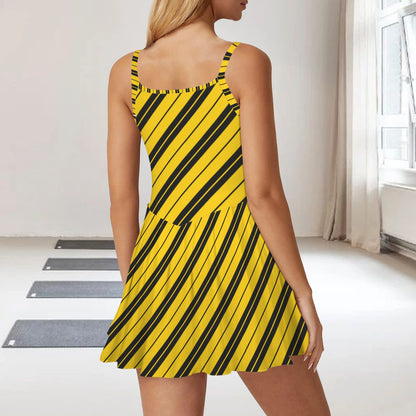 hstripes. pleat dress