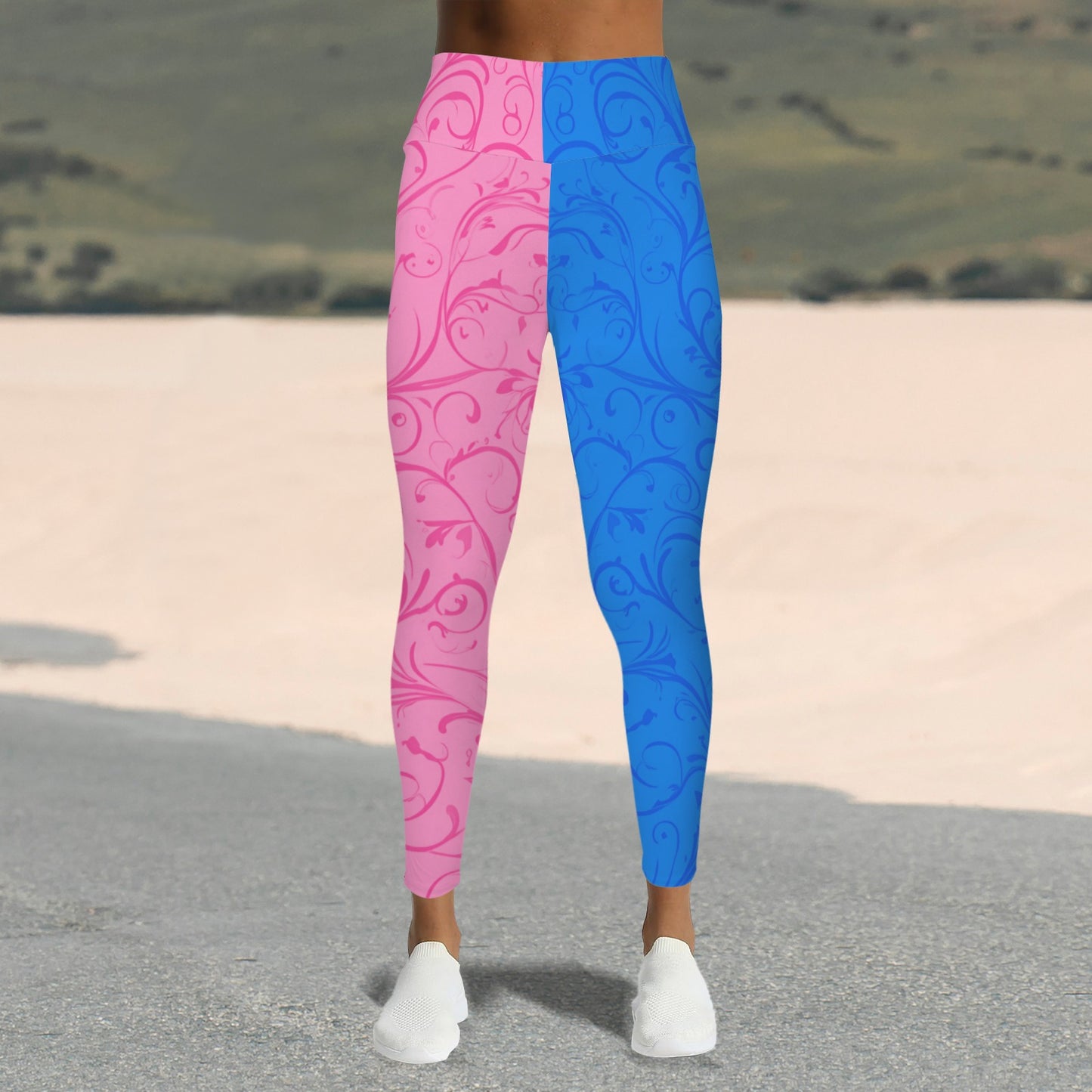 aurorapinkblue. bow leggings