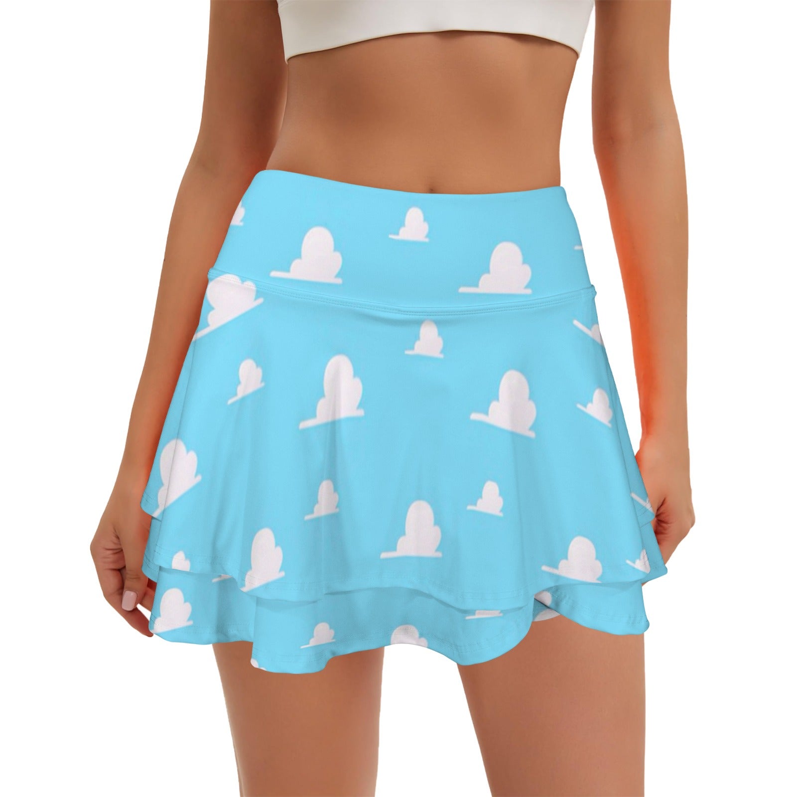 clouds. ruffle skort