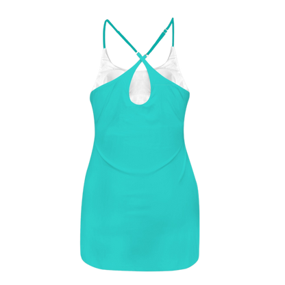 Barb E Teal Criss Cross Back Active Dress