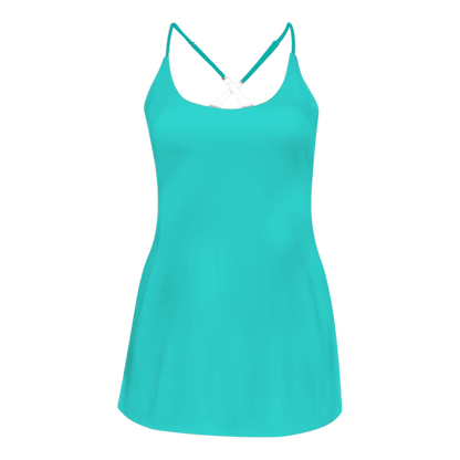 Barb E Teal Criss Cross Back Active Dress