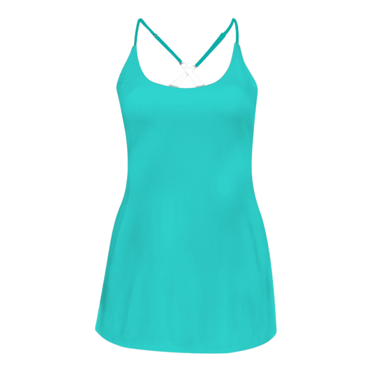 Barb E Teal Criss Cross Back Active Dress