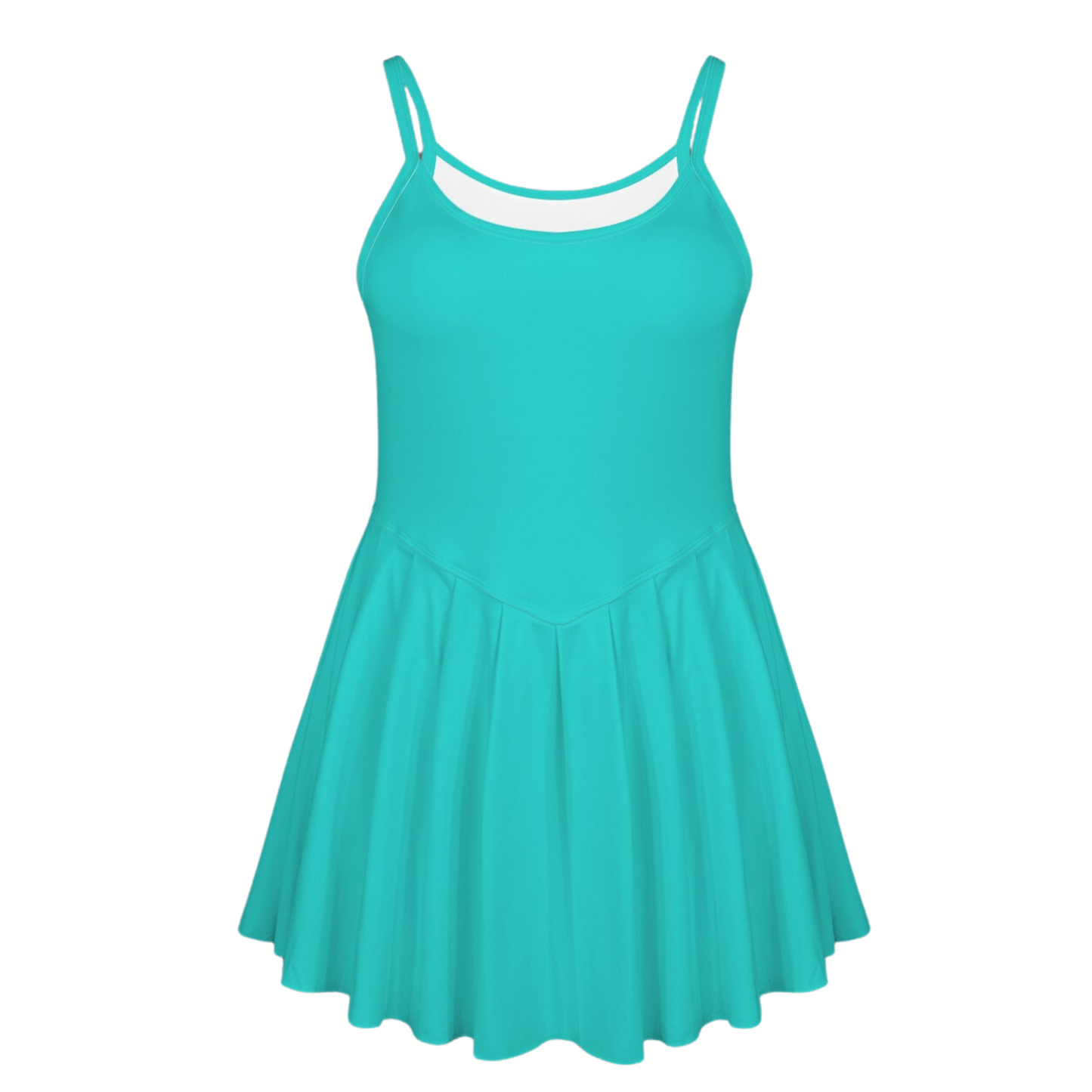 Barb E Teal Pleat Skirt Active Dress