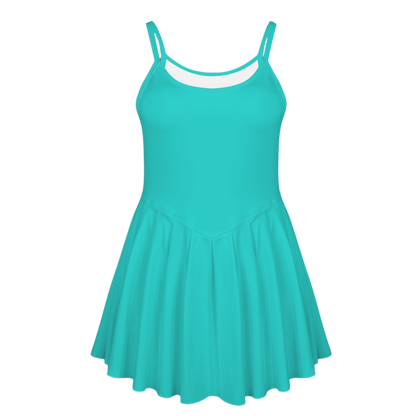 Barb E Teal Pleat Skirt Active Dress