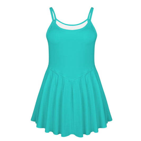 Barb E Teal Pleat Skirt Active Dress