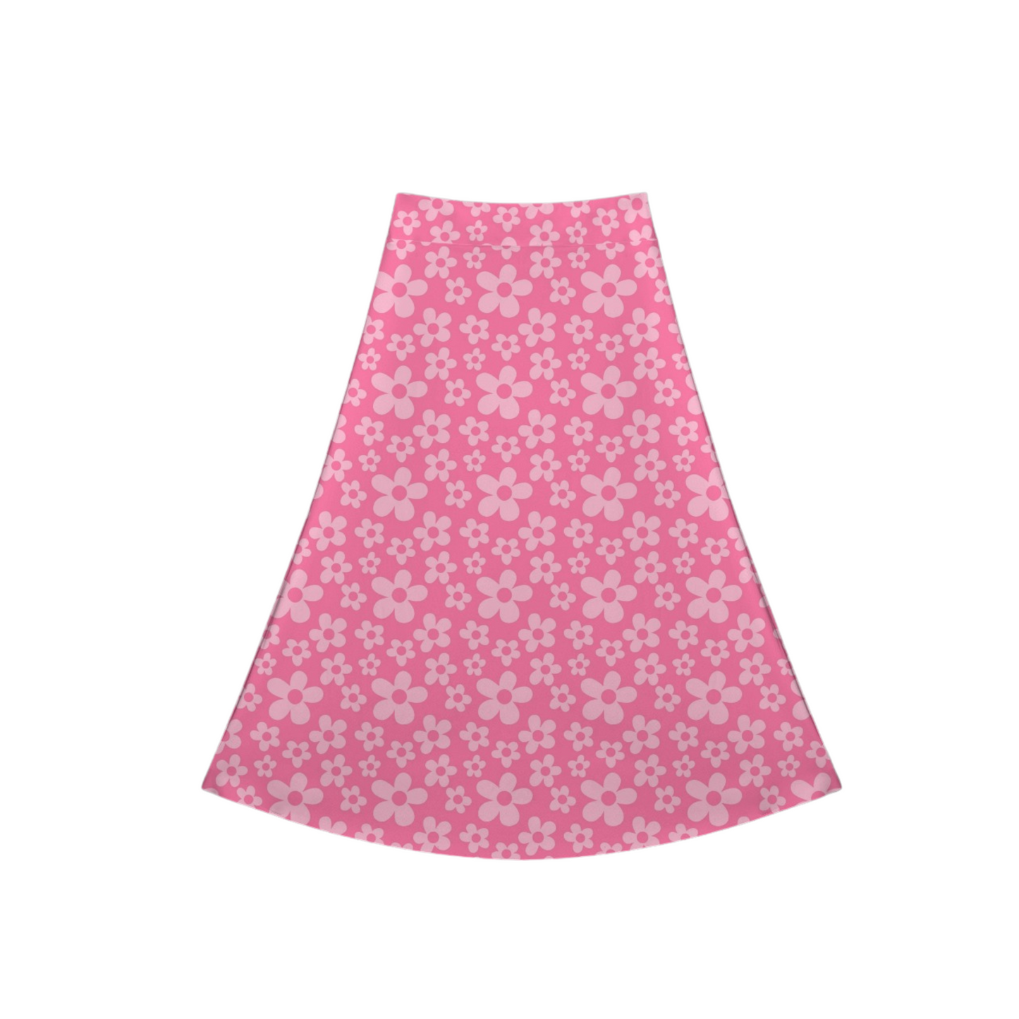 Boo Pink Flower Crossover Midi Skort