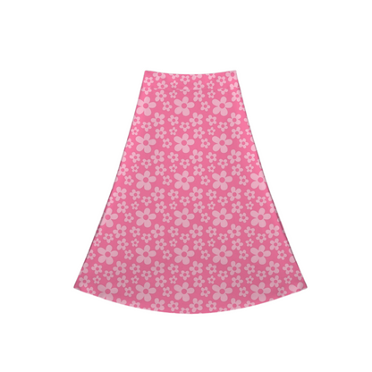 Boo Pink Flower Crossover Midi Skort