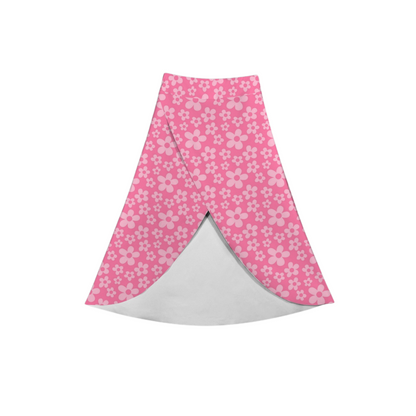 Boo Pink Flower Crossover Midi Skort