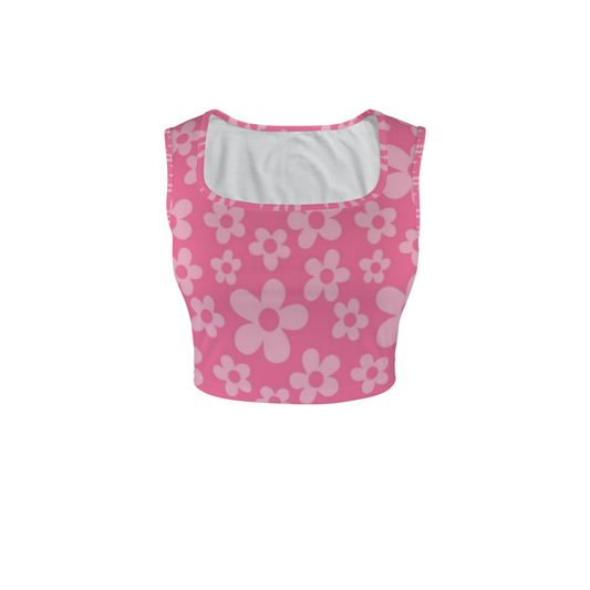 Boo Square Neck Crop Top