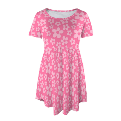 Boo's Pink Flowers Tee Shirt Dress