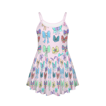 Princess Bows Pleat Skirt Active Dress