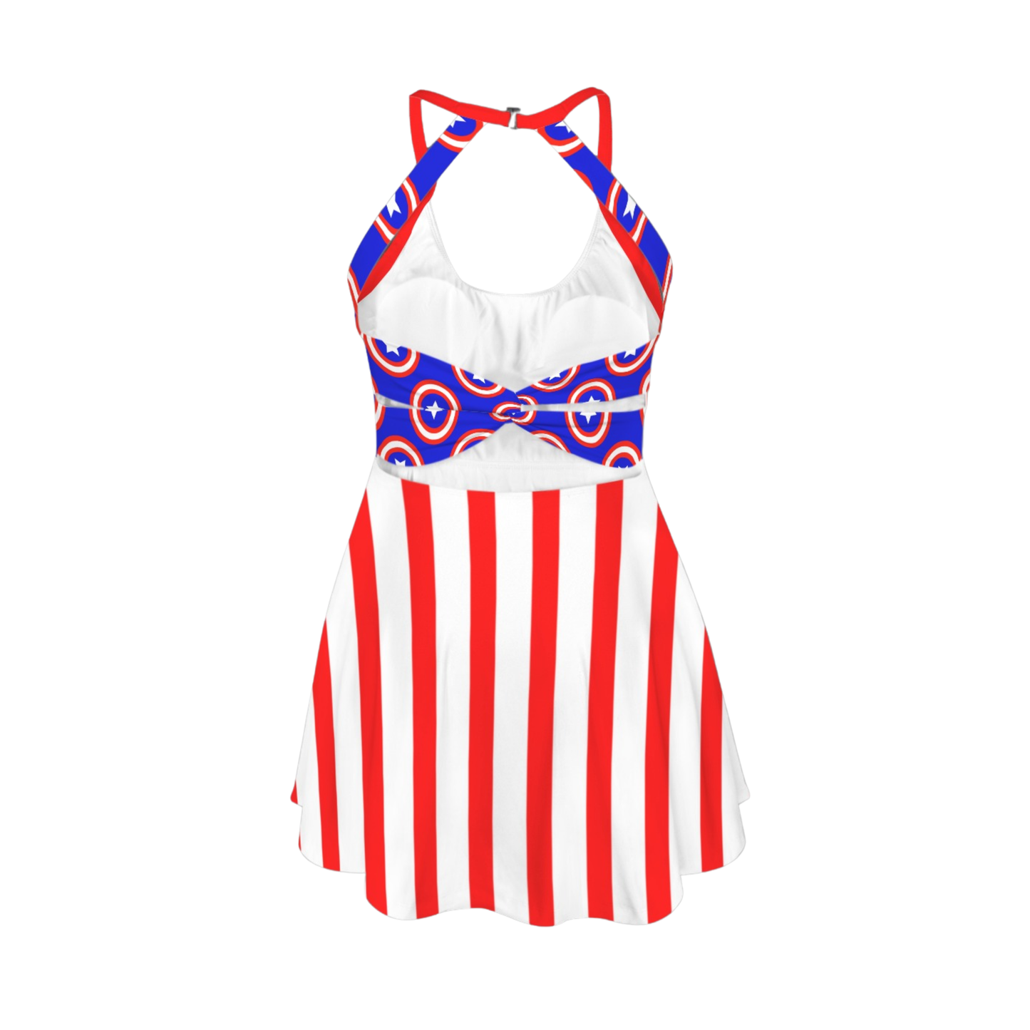 American Hero Open Back Flare Skirt Active Dress