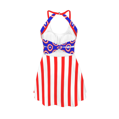 American Hero Open Back Flare Skirt Active Dress