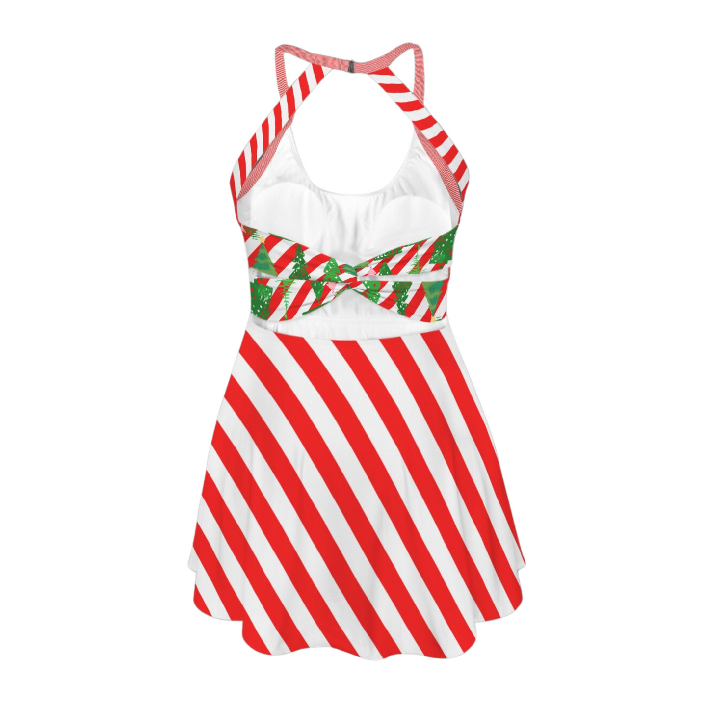 Very Merry Stripes Open Back Flare Skirt Active Dress