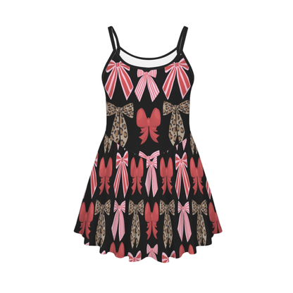 Holiday Bows Pleat Skirt Active Dress