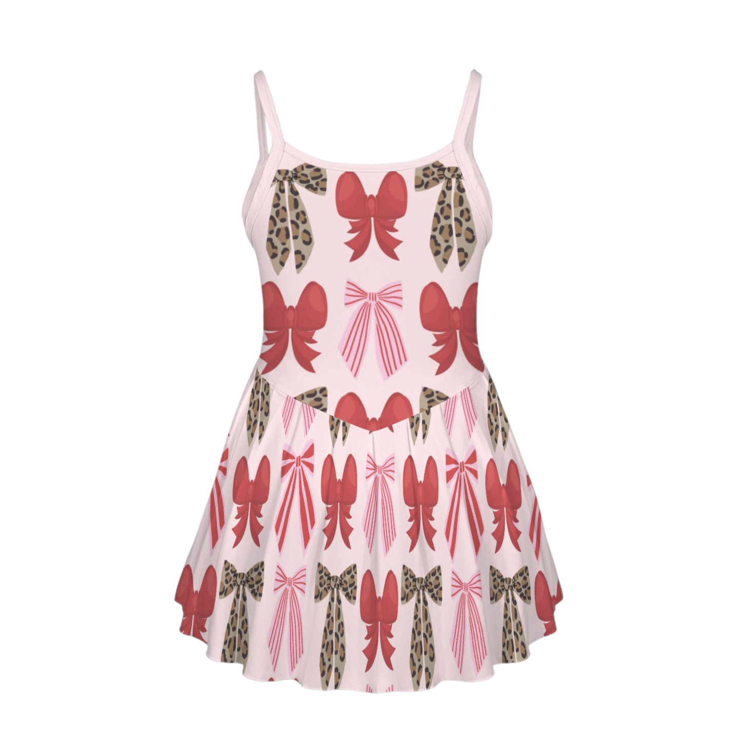 Holiday Bows Pleat Skirt Active Dress