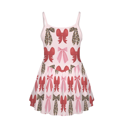 Holiday Bows Pleat Skirt Active Dress