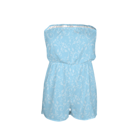 Cindy Swirl Strapless Romper